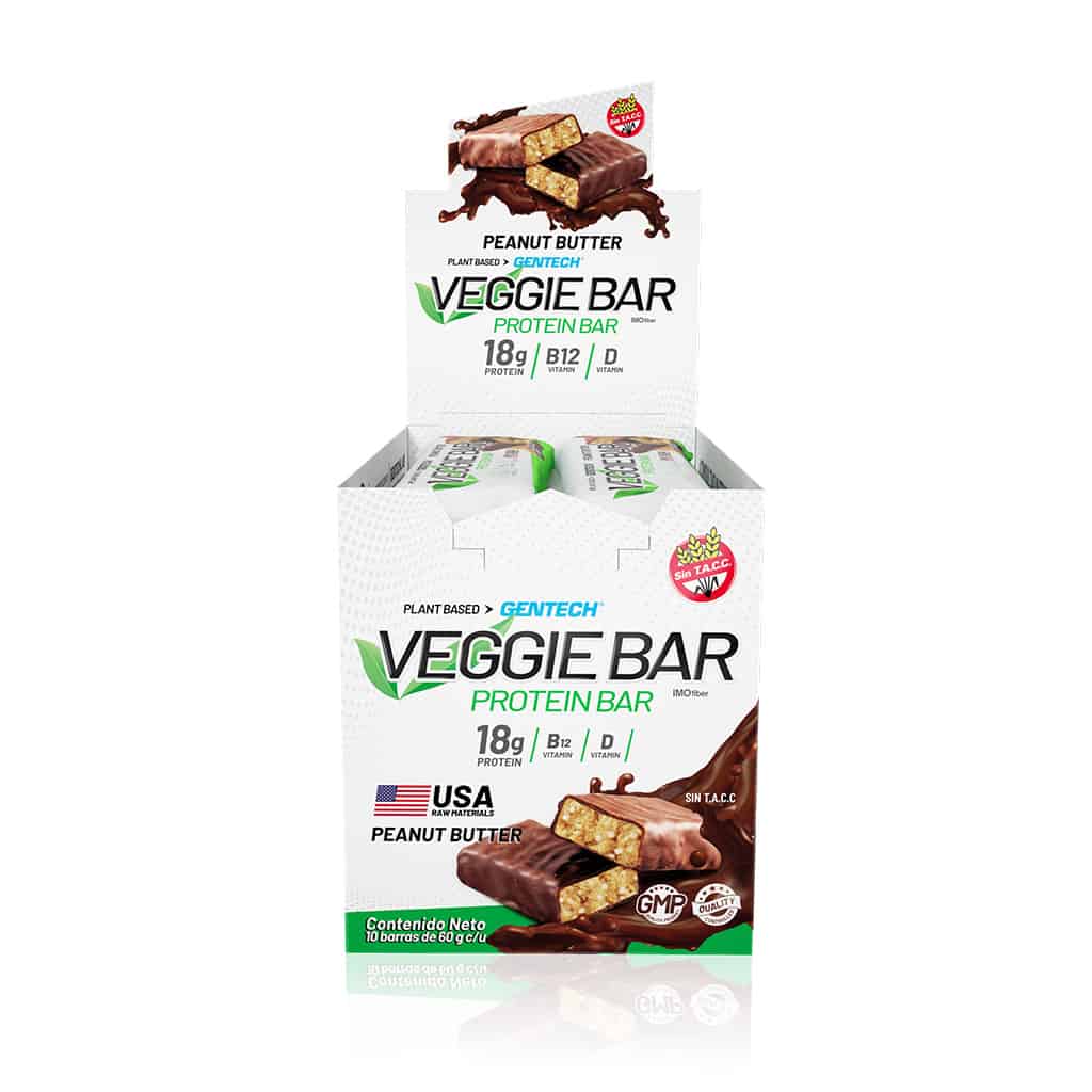 BARRA VEGGIE PROTEIN BAR PEANUT BUTTER X10U. GENTECH