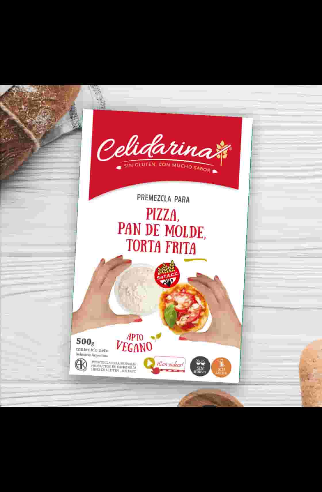 PREMEZCLA PARA PIZZA, PAN Y TORTA FRITA SIN TACC 380GR CELIDARINA