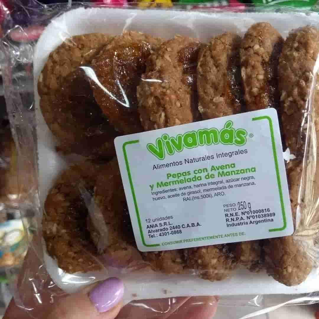 PEPAS DE AVENA Y MANZANA BANDEJA X12 VIVAMAS