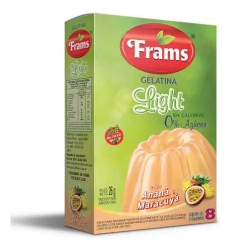 GELATINA LIGHT ANANA Y MARACUYA X 26GR FRAMS