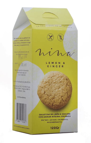 GALLETAS LEMON Y GINGER SUGAR FREE X120GR NINA