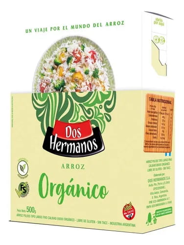 ARROZ SELECCIONADO ORGANICO X500G DOS HERMANOS