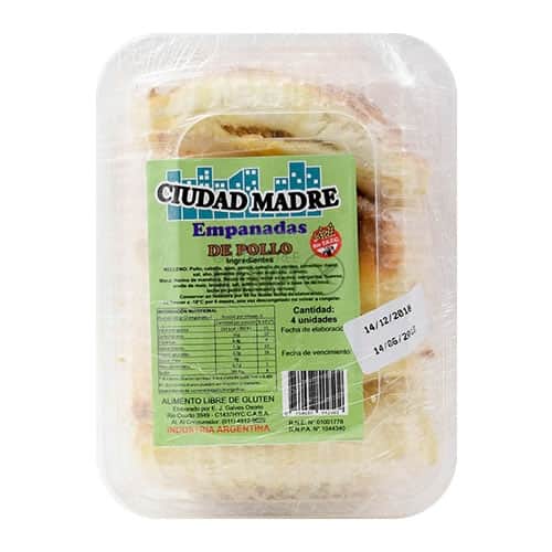 EMPANADAS DE POLLO X4 SIN TACC CIUDAD MADRE