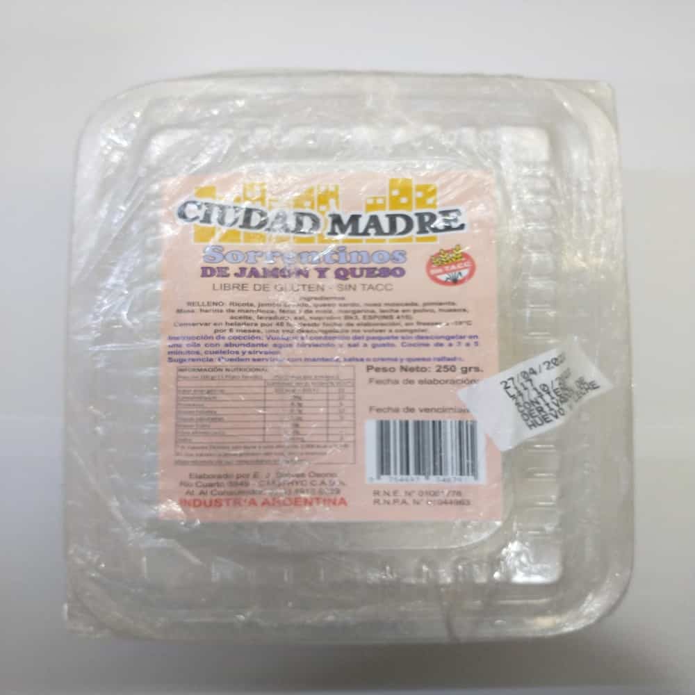 SORRENTINOS 4 QUESOS 250GR SIN TACC CIUDAD MADRE