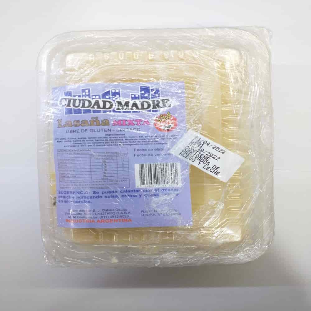 LASAÑA DE RICOTA SIN TACC INDIVIDUAL CIUDAD MADRE