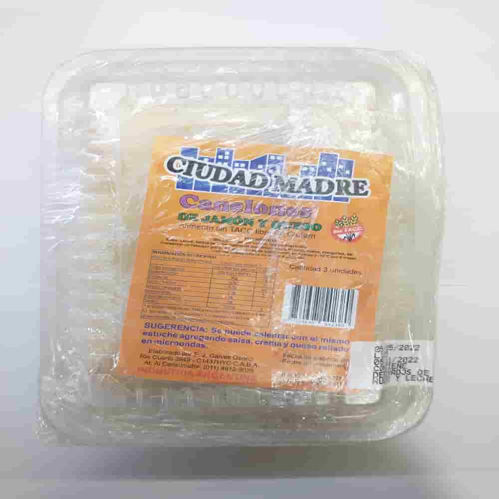 CANELONES DE JAMON X3 SIN TACC CIUDAD MADRE