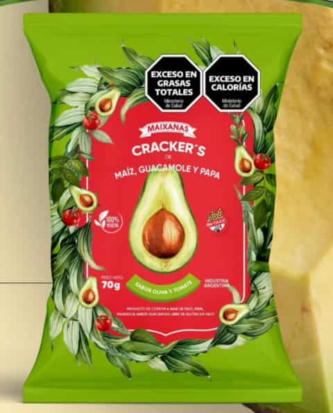CRACKERS MANDIOCA Y GUACAMOLE SIN TACC 70GR MAIXANAS