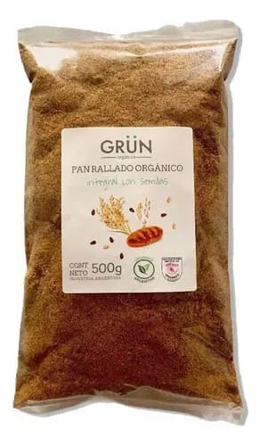 PAN RALLADO INTEGRAL ORGANICO CON SEMILLAS 500GR GRUN