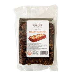 BARRITAS VEGANAS CACAO Y NARANJA 200GR GRUN