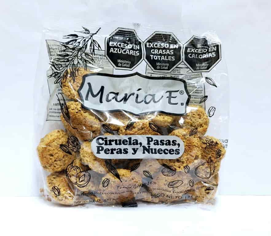 GALLETITAS CIRUELA PASAS PERAS NUECES SIN AZUCAR 185GR MARIA E