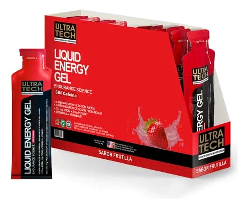 LIQUID ENERGY GEL FRUTILLA SIN CAFEINA 12U ULTRA TECH