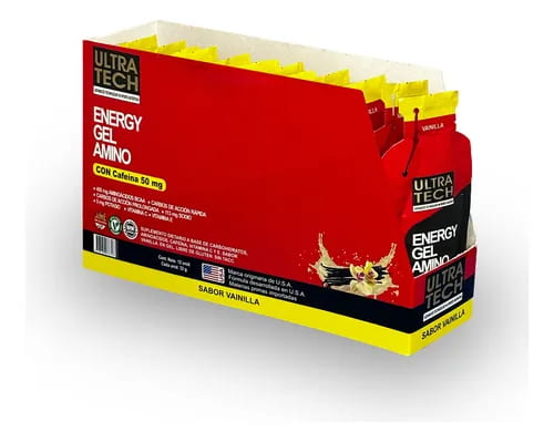 ENERGY GEL AMINO VAINILLA CON CAFEINA 12U ULTRA TECH