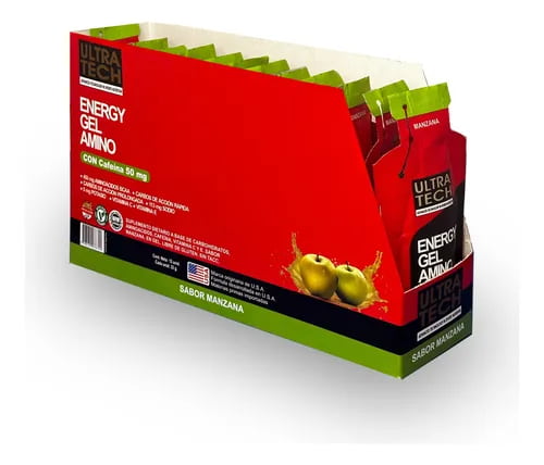 ENERGY GEL AMINO MANZANA CON CAFEINA 12U ULTRA TECH