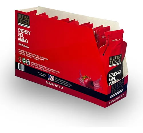 ENERGY GEL AMINO FRUTILLA SIN CAFEINA 12U ULTRA TECH