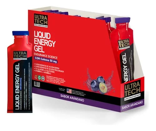 LIQUID ENERGY GEL ARANDANO CON CAFEINA 12U ULTRA TECH