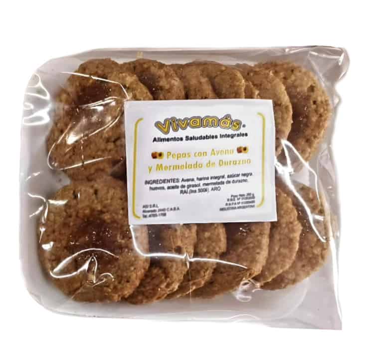 PEPAS DE AVENA Y DURAZNO X12 VIVAMAS