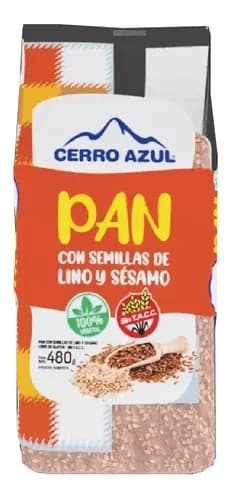 PAN DE MOLDE CON SEMILLAS SIN TACC X480GR CERRO AZUL