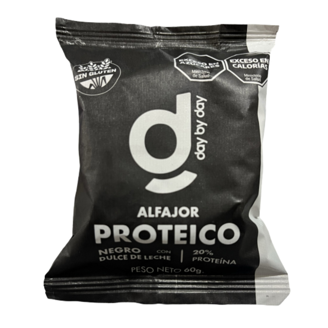 ALFAJOR PROTEIN NEGRO DAY BY DAY SIN GLUTEN X12 UNID.