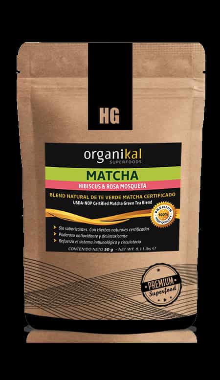 MATCHA POLVO HIBISCUS Y ROSA MOSQUETA X50GR ORGANIKAL