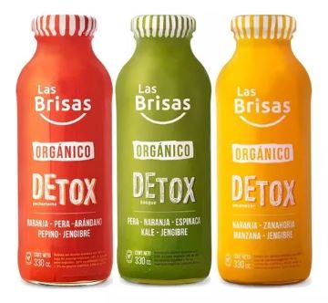 JUGO DETOX S/A  X330CC NARANJA, ARANDANO, PEPINO Y JENG. LAS BRISAS