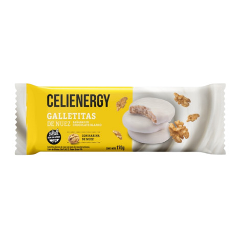 GALLETITAS DE NUEZ BAÑADAS EN CHOCO BLANCO X170G CELIENERGY