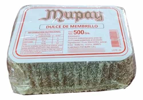 DULCE DE MEMBRILLO LINGOTE X 500GRS MUPAY