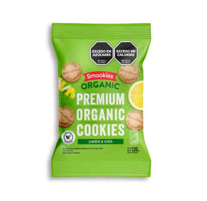 COOKIES ORGANICAS Y VEGANAS LIMON Y CHIA X120G SMOOKIES
