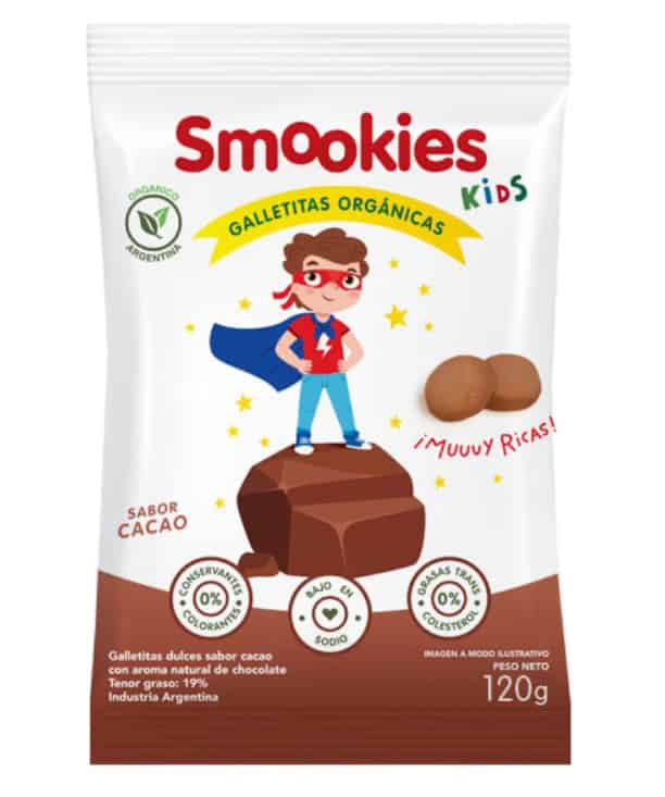 COOKIES ORGANICAS Y VEGANAS CHOCOLATE X120G SMOOKIES