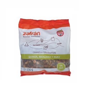 GRANOLA SIN GLUTEN S/A QUINOA, MANZANA Y NUEZ X230G ZAFRAN