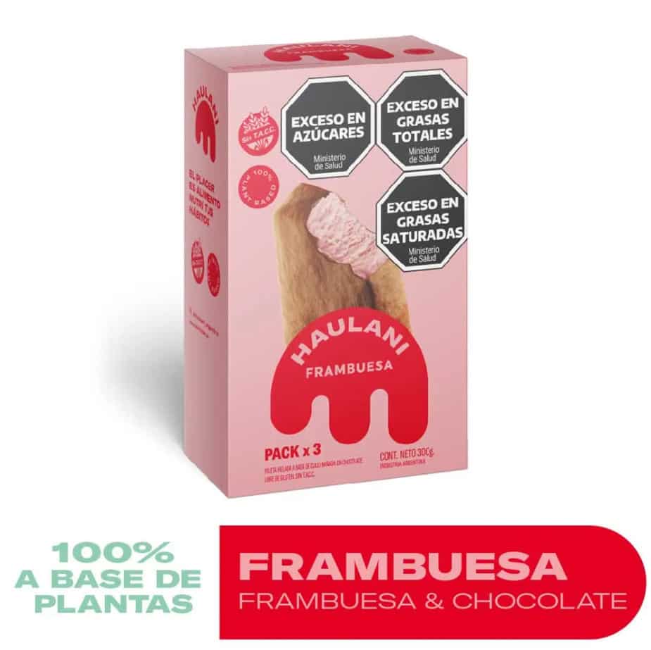 HELADO X3 PALETAS BAÑADAS FRAMBUESA X300G HAULANI