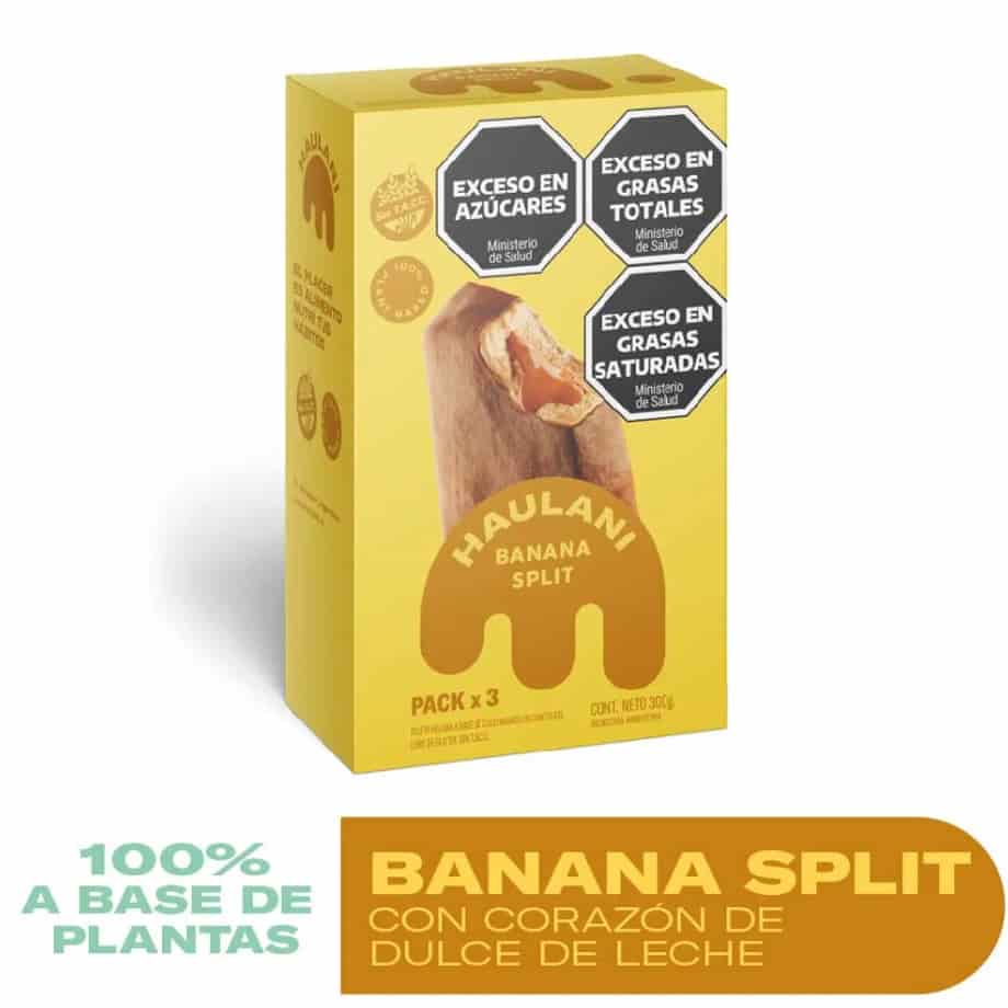 HELADO X3 PALETAS BAÑADAS BANANA SPLIT X300G HAULANI