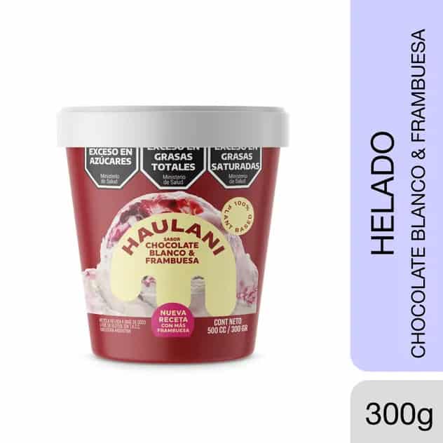 HELADO CHOCO BLANCO Y FRAMBUESA POTE X300G HAULANI