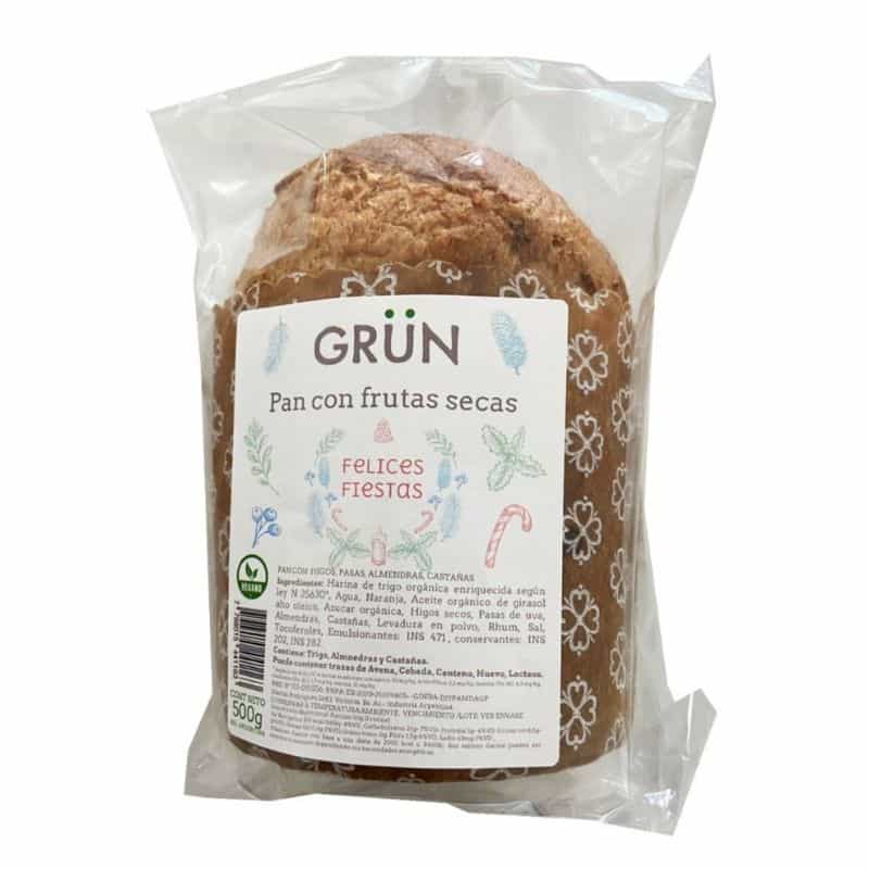PAN DULCE ORGANICO/VEGANO CON FRUTAS X500G GRUN