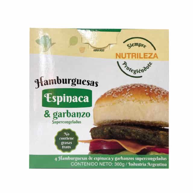 HAMBURGUESAS ESPINACA GARBANZO X4UNID NUTRILEZA