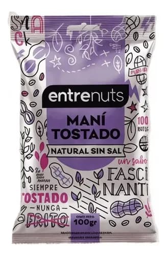 MANI TOSTADO NATURAL S/SAL 100G ENTRENUTS