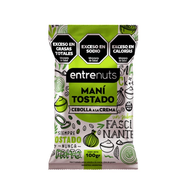 MANI TOSTADO CEBOLLA A LA CREMA 100G ENTRENUTS