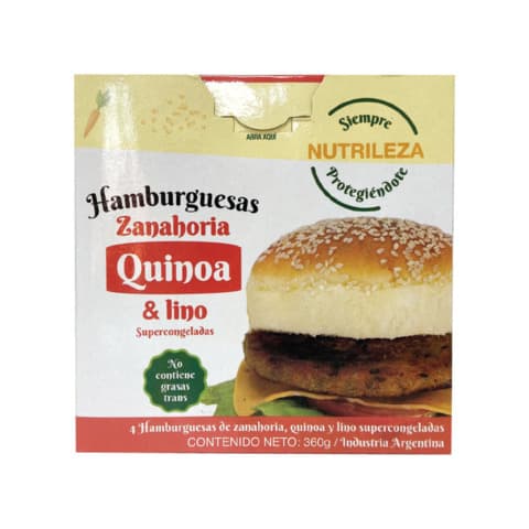 HAMBURGUESAS ZANAHORIA QUINOA Y LINO X4UND NUTRILEZA