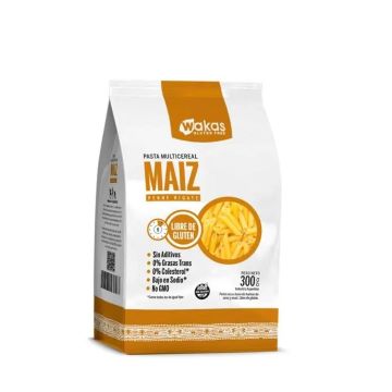 FIDEOS DE MAIZ PENNE RIGATE 300G LIBRE GLUTEN WAKAS