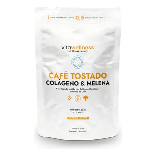 CAFE TOSTADO 180G C/COLAGENO MELENA (VITAWELLNES)