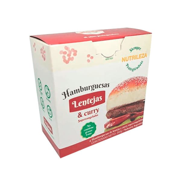 HAMBURGUESAS LENTEJAS Y CURRY X 4UNID NUTRILEZA
