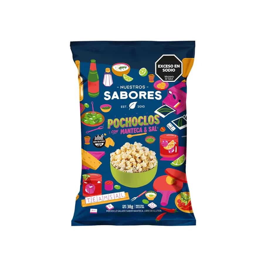 POCHOCLOS CON MANTECHA Y SAL 38G NUESTROS SABORES