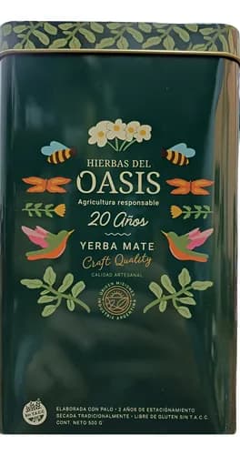 YERBA MATE ORGANICA LATA 1/2KG OASIS
