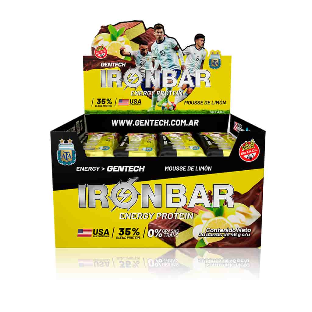 BARRA IRON BAR ENERGY BAR X 12U. (LEMON COOKIE) GENTECH