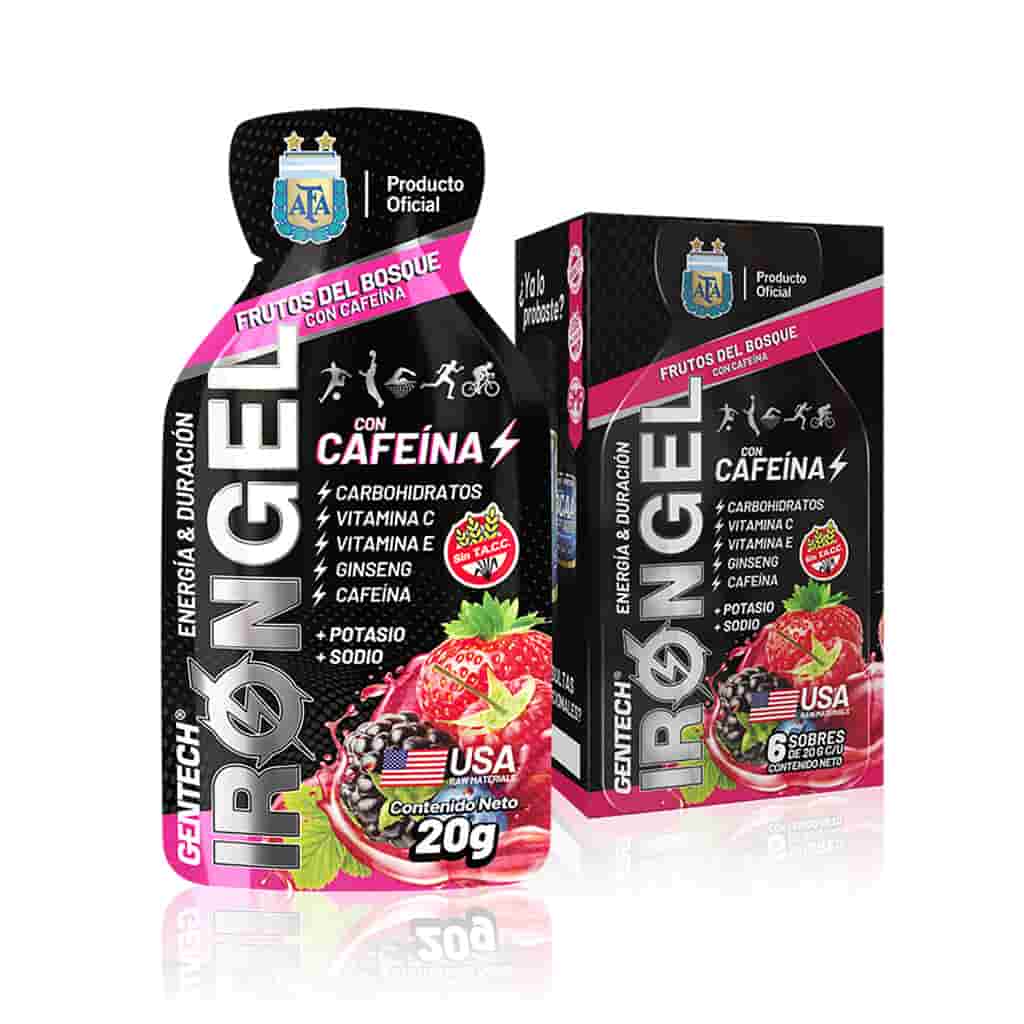 IRON GEL CON CAFEINA X6 SOBRES (FRUTOS DEL BOSQUE) GENTECH