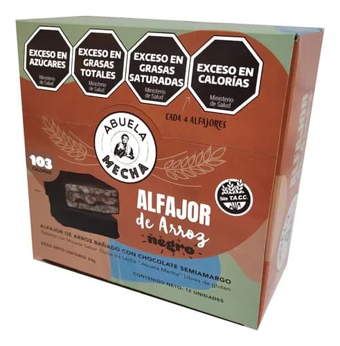 **PROMO 20%** ALFAJOR DE ARROZ NEGRO X 12U. ABUELA MECHA