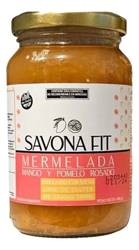 MERMELADA DE MANGO Y POMELO C/STEVIA X400GR SAVONA FIT