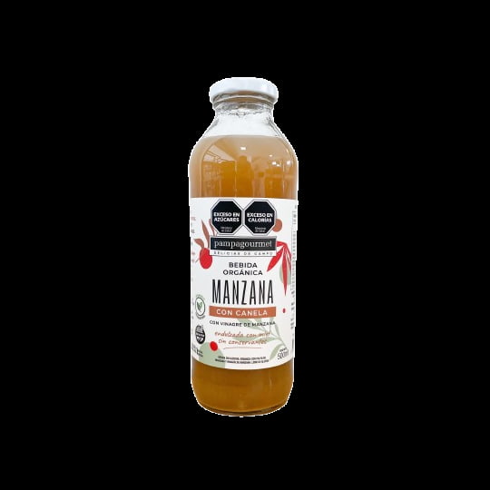 JUGO ORGANICO C/VINAGRE M. MANZANA Y CANELA  X500ML PAMPAGOURMET