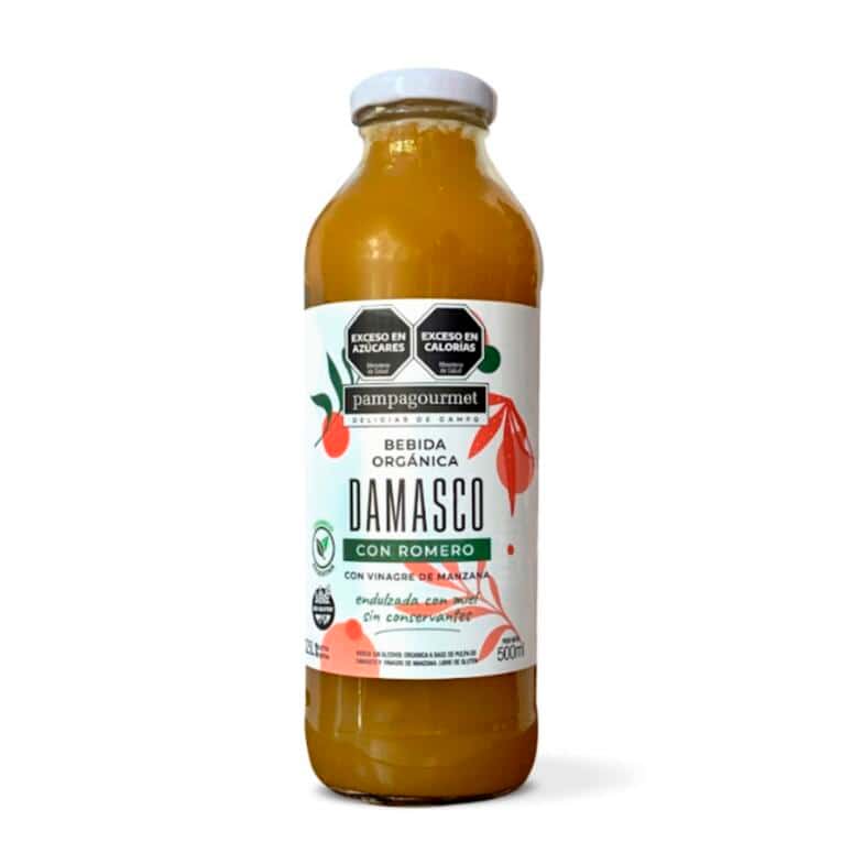 JUGO ORGANICO C/VINAGRE M. DAMASCO Y ROMERO X500ML PAMPAGOURMET