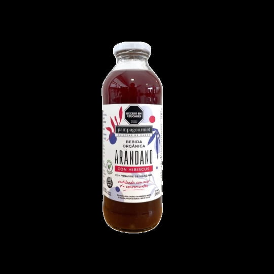 JUGO ORGANICO C/VINAGRE M. ARANDANO E HIBISCUS X500ML PAMPAGOURMET
