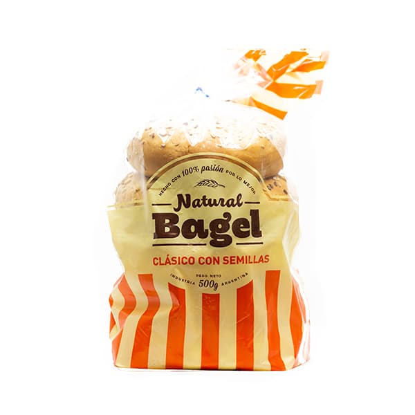 BAGEL CLASICO CON SEMILLAS X500G NATURAL BREAD